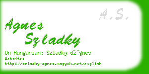 agnes szladky business card